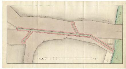 1 vue  - Plans de l'aqueduc près la Tribu des Tailleurs. [18e siècle]. (ouvre la visionneuse)