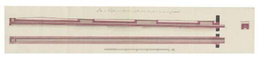 ouvrir dans la visionneuse : Plan de profil d'un aqueduc projetté pour la place de la Comédie. [fin 18e siècle].