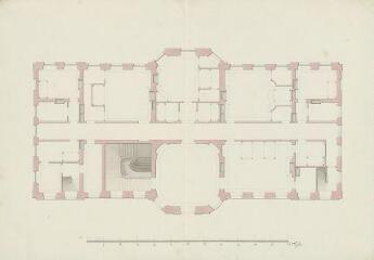 1 vue  - Plan sans légende représentant probablement un étage de l'hôtel d'Autigny, [18e siècle]. (ouvre la visionneuse)