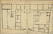 1 vue  - Plan du rez de chaussée de l\'Hotel d\'Hanau. [18e siècle]. (ouvre la visionneuse)