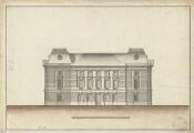 1 vue  - Hôtel de Ville, projet de M. BLONDEL, façade de derrière. [1765 ]. (ouvre la visionneuse)