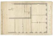 1 vue  - [Plan du second étage d\'un bâtiment non identifié, 18e siècle]. (ouvre la visionneuse)