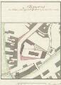 1 vue  - Allignement dans le huitième canton, quartier Finkweiller, près de la Prison Nationale, projet d\'alignement, rue de la Question, [après 1765]. (ouvre la visionneuse)