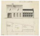 1 vue  - Hôtel du Lieutenant du Roy, façade de l\'orangerie et de l\'holandoise à faire au jardin de Monsieur de lord (sic), 1775. (ouvre la visionneuse)