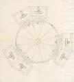 1 vue  - [Plan d\'une grande roue de moulin dentée et entraînée par (ou entraînant) 6 petites roues, regroupées par deux]. [18e siècle]. (ouvre la visionneuse)