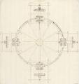 1 vue  - [Plan d\'une grande roue de moulin dentée et entraînée par (ou entraînant) 4 petites roues]. [18e siècle]. (ouvre la visionneuse)
