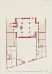 1 vue  - [Plan d'un étage (?) du magasin militaire]. [18e siècle]. (ouvre la visionneuse)