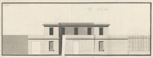 ouvrir dans la visionneuse : [Projet de Vauxhall de Boudhors fils, grille, façade]. [18e siècle].