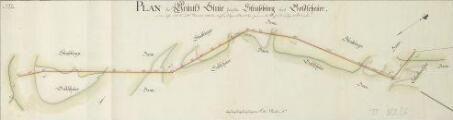 1 vue  - Plan der Gräntz Linie zwischen Strassburg und Goldscheuer so, wie solche [die] 20, 21, und 22 Novembre 1786 von beyderseitigen Deputirten gemeinschafftlich ist ausgesteckt worden. (ouvre la visionneuse)