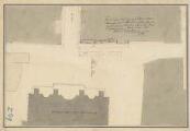 ouvrir dans la visionneuse : Plan de la place devant le principal portail de la cathédrale dressé pour indiquer la délimitation des huits places de tamisiers (marchands étalagistes) conformément à l'arrêté de monsieur le maire en date du 16 mai 1820.