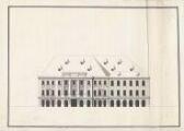 1 vue  - [Projet d\'élévation de la façade latérale d\'une salle de spectacle à construire sur la place Gutenberg].[1802]. (ouvre la visionneuse)
