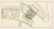 1 vue  - [Moulins de la Monnaie et de la Ville, plan des installations et des dépendances]. [18e siècle]. (ouvre la visionneuse)