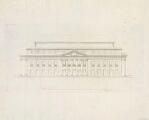 1 vue  - [Projet de façade latérale du nouveau théâtre Napoléon]. [1808]. (ouvre la visionneuse)