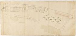 1 vue  - Plan du rez-de-chaussée [des bâtiments de l\'hôpital civil]. [fin 18e siècle]. (ouvre la visionneuse)