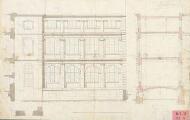 1 vue  - [Elévation et coupe du nouveau bâtiment pour l\'Ecole d\'anatomie]. [1854]. (ouvre la visionneuse)