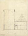1 vue  - [Temple Neuf, coupe transversale du clocher et du bâtiment accolé]. [1835] (ouvre la visionneuse)