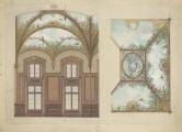 1 vue  - Projet de décoration de la salle de concerts de l\'Aubette à Strasbourg [1875]. (ouvre la visionneuse)