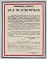 1 vue  - République Française - Ville de Strasbourg. Invitation à la commémoration de l\'entrée des troupes françaises à Strasbourg.19 novembre 1919. (ouvre la visionneuse)