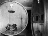 ouvrir dans la visionneuse : Gertwiller, deux grand fûts dans une cave à vin.