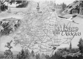 1 vue  - Projet de carte postale touristique \'L\'Alsace et les Vosges\' (Colmar - Mulhouse). (ouvre la visionneuse)