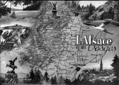 1 vue  - Projet de carte postale touristique \'L\'Alsace et les Vosges\' (Colmar - Mulhouse). (ouvre la visionneuse)
