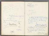 11 vues  - Livre d\'or \'Salve\'. Signature de Somerset Maugham en page 1. Inscriptions allemandes en 1940-1941. (28 octobre 1939-21 juin 1945). (ouvre la visionneuse)