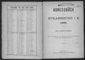 496 vues  - Annuaire d\'adresses de la ville de Strasbourg, année 1898. (ouvre la visionneuse)