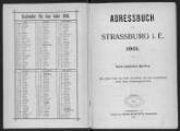 566 vues  - Annuaire d\'adresses de la ville de Strasbourg, année 1901. (ouvre la visionneuse)