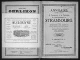 609 vues  - Annuaire d\'adresses de la ville de Strasbourg, année 1922. (ouvre la visionneuse)
