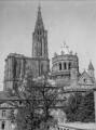 1 vue  - Cathédrale, vue prise depuis l\'école Erwin de Steinbach [1941-1944]. (ouvre la visionneuse)