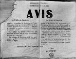 1 vue  - Avis d\'évacuation daté du 2 septembre 1939, signé par le préfet A. Viguié : reproduction. (ouvre la visionneuse)