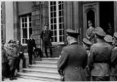 ouvrir dans la visionneuse : Autonomistes alsaciens. Discours du Reichsstatthalter Robert Wagner lors de la cérémonie d'accueil du groupe de Nancy [Nanziger].