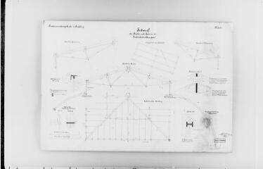 20 vues  - Landesausschussgebäude, élements de charpente (1889-1890) : dessins techniques. Canalisation chauffage (1891-1918) : plans. (ouvre la visionneuse)